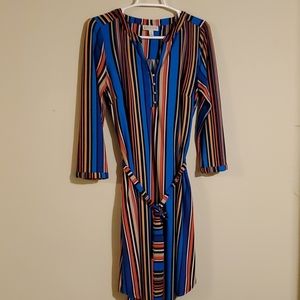 Striped half sleeve dress
